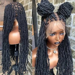 40 Dreadlocks Braided Wigs for Black Women With Baby Hair Synthetic Faux Locs Crochet Hair Pre Looped Braided Wig HD Lace Wigs C250922