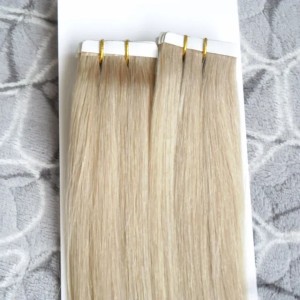 100g Remy Tape Hair Extensions 40pcs/lot 10-26inch Tape Human Hair Extension Straight Brazilian PU Skin Weft Hair (#27 Strawberry Blonde)