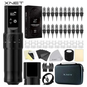XNET F1 Wireless Tattoo Machine Rotary Pen Kit Adjustable Stroke Custom Motor 2400mAh LCD Screen Battery Makeup Pen For Tattoo L250815