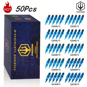 POSEIDON V3 50Pcs Mixed Tattoo Needles for Permanent Makeup Tattoo Machine Disposable Tattoo Needles Tattoo Supplies 241119