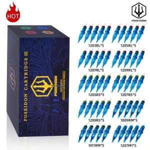 POSEIDON 50PCS Mixed Professional Tattoo Cartridge Needles with Membrane Safety Cartridges Disposable Tattoo Needle 240122