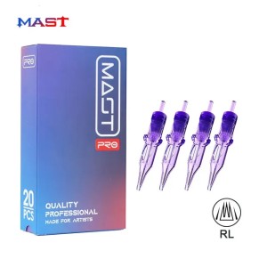 20Pcs Mast PRO RL Tattoo Cartridge Needles Sterile Permanent Makeup Machine Rotary Pen DragonHawk Round Liner Cartridge Needles 240102