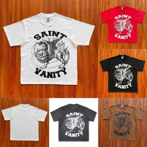 Men's T-Shirts 25ss Summer High Quality Cotton SAINT VANITY Tshirts Vintage tter Print Round Neck Short Seve Tops Casual Men Women T Shirts aq (Size Size Guide)