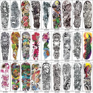 Full Arm Temporary Tattoo Sleeves Peacock peony dragon skull Waterproof Cool Men Women Tattoos Stickers Body Art paints D19011202