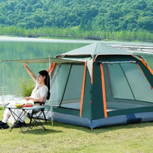 And Tents Shelters Automatic Quick Open Tent With Canopy Portable Outdoor Rain/Sun Proof Tent For Family Travel Self-Drive Camping 3-4/4-6 People S2412204 1D