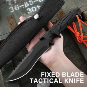 Camping Hunting Knives camping knife hunting knives Fixed blade straight knife fixed blade tactical knife bowie knife with sheath full tang Q240624