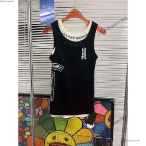 chrome heartstshirt summer frock fahsion tank top womens designer dress sleeveless t shirt brand luxury camisole sexy underwear bas crome hearts chromehearts JMQV (Size Size Guide)