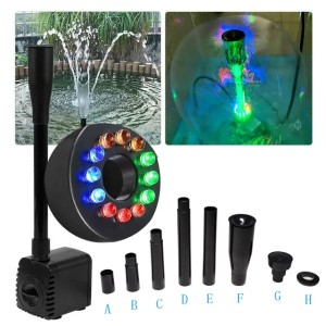 Air Pumps Accessories 15W UltraQuiet Submersible Water Pump With 12 LED Lights Aquarium Water Fountain Pump Filter Fish Tank Pond LED Water Pump D30 221119