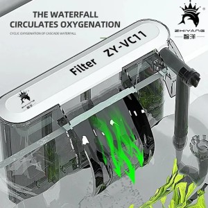 110V 220V wall mounted filter three in one external fish tank circulation pump for small and medium-sized aquarium waterfall oxygen 241218 (yellow)