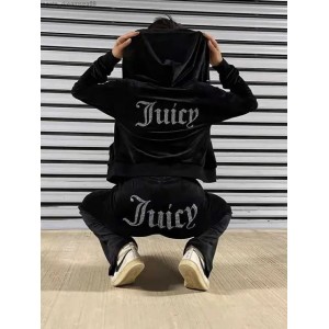 Juicy Apple Womens Tracksuits Velvet Sewing Suits Outfit Two Piece Jogging Set Velour Sweatshirt Met Hoodie Pants Suit Womens b6 (Size Size Guide)