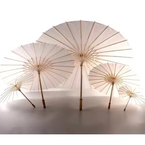 60pcs Bridal Wedding Parasols White Paper Umbrellas Beauty Items Chinese Mini Craft Umbrella Diameter 60cm (white)