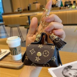 Mini PU Leather Pouch - Cute Coin Purse & Keychain for Cards, Earphones, Cash (9 Colors, Unisex Stylish Organizer)