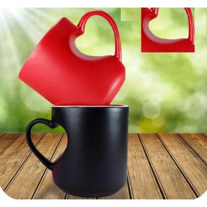 love cup Coffee Mug for lovers 350ML with red and white color ceramics coffee cup C01