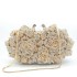 Bling Rose Evening Clutch Purse: Handmade Floral Crystal Rhinestone Diamond Handbag FY1419