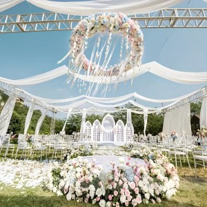 Outdoor wedding party scene background wedding arch wedding decorations (Burgundy)