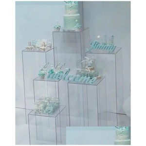 Wedding Decorations Flowers Clear Vase Acrylic Stand Flower Bouquet Stands Centerpieces Window Craft Display Aisle Road Leads Backdrop Ot5Ts (As Show)
