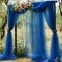 Wedding Party Decorations Floral Arched Backdrop High-Quality Custom Textile Rolls Customizable 1.6 Metres Width (Burgundy)