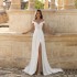 Buyers' PicksSexy Off The Shoulder High Slit Light Wedding Dresses Lace Boat Neck A-line With Train Luxury Bridal Gowns (Size Size Guide)