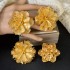 Buyers' PicksDubai Nigerian Gold Plated Rings Big Flower Jewellery Indian Bride Wedding Ethiopian Luxury Finger Jewelry For Women Party Gift