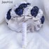 JaneVini 2023 Elegant Navy Blue Flowers Brooch Bridal Bouquets Handmade Satin Roses Pearl Bouquet for Bride Wedding Accessories JaneVini 2023 Elegant Navy Blue Flowers Brooch Bridal Bouquets Handmade Satin Roses Pearl Bouquet for Bride Wedding Accessories