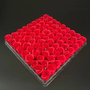 81Pcs 3 layers Soap Rose Flowers Scented Rose Floral Essential Valentine'S Day Chocolate Wedding Candy Gift Box DIY Decoration