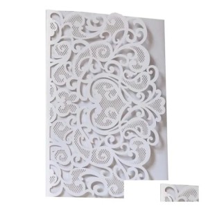 Wedding Invitations 2021 Ivory Customizable Laser Cut Trifold Invitation Invites With Respond Card And Envelope Invite For Birthday Dr Otgl9 (Ivory)