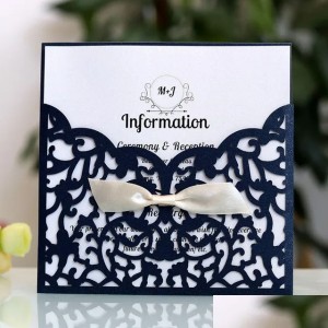 Invitations Custom Personalized Gold Wishmade Hollow Invitation Card With Envelopes Engagement Marriage Birthday Suppliers Accessory Otozd (Red)