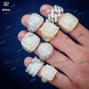 Wholesale Vvs Iced Out Moissanite Pass Diamond Test 14K Gold Men 925 Silver Ring Hip Hop Cuban Link Star Skull Rings Jewelry Men