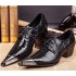 Vintage Shine Black Mens Designer Shoes Genuine Leather 5 CM Chunky Heels Men Wedding Shoe Pointed Toe Mens Casual Loafers (Black) Vintage Shine Black Mens Designer Shoes Genuine Leather 5 CM Chunky Heels Men Wedding Shoe Pointed Toe Mens Casual Loafers (Black)