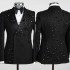 Luxury Men Suits Beaded Rhinestone 1 Piece Set Coat Peaked Lapel Wedding Tuxedos Double Breasted Business Official Wedding Suit For Groom Customized