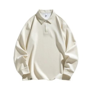 229 Men Long-sleeved Autumn and Winter Heavy Loose Solid Color Lapel Youth Casual (Size Size Guide)