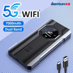 Benton M500 5G WiFi Mini Router with SIM Card Slot 5G Portable WiFi Router 4G LTE Router 5G WiFi Mobile Hotspot Dual Band WiFi6 X250516