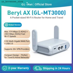 GL.iNet GL-MT3000 (Beryl AX) Wi-Fi 6 Wireless Travel Gigabit Router Connect Public Hotel Wi-Fi Captive Portal Cybersecurity z250517AJ7O