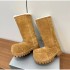 Women's Winter Snow Fashionable Platform Warm Cotton Shoes Big Head Design - All-Over Brown Long Boots for Ladies dh1702150 (Size Size Guide) Women's Winter Snow Fashionable Platform Warm Cotton Shoes Big Head Design - All-Over Brown Long Boots for Ladies dh1702150 (Size Size Guide)