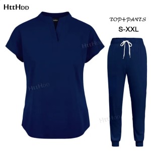 Scrub Joggers Sets Fashion Nurse Uniform Women Men Beauty Salon Healthcare Pharmacy Nursing Scrub Toppants Suit Uniform 241230