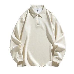 74 Men Long-sleeved Autumn and Winter Heavy Loose Solid Color Lapel Youth Casual (Size Size Guide)