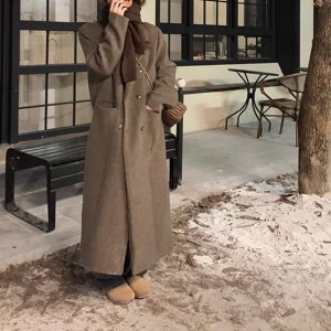 D5181 New autumn and winter double-faced cashmere coat for women, medium and long style, high-end wool coat (Color 1 - Size Size Guide)