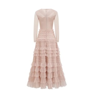 (19) Niche cross-personality dress, elegant long-sleeved A-line skirt, commuter women's clothing