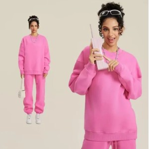 Womens Yoga set Outfit Oversized Sweatshirts hoodies sets Sweater Loose Long Sleeve shorts sleeves Crop Top Fitness Workout set Crew Neck Blouse Gym Ladies 3D logo (Size Size Guide)