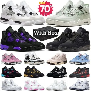 With Box Designer 4 Basketball shoes Men Women Sneakers Panda Military Black Cat Red Purple Thunder Cool Grey Pine Green Bred Sports Trainers Sneaker (Size Size Guide)