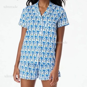 Rollers Rabbits Pjs Set Easter Monkey Cartoon Pajamas Set Women Y2k Clothes Single Breasted Short Sleeve Blouse Shirt Top + Shorts 2 Piece Loungewear 080