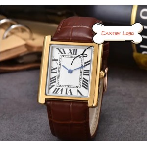 Sky Starry Shinning Color Square Tank Series Men's Watch 34mm Top Brand Luxury Male Leather Waterproof Sport Quartz Chronograph Wrist Watch Clock