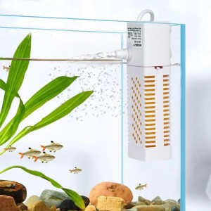 Fish Tank Filter Adjustable Angle Fish Tank Filter High-efficiency Aquarium Filter Pump with Adjustable Outlet Angle for Fish (white)