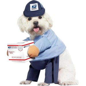 Pet Dog Halloween Costumes: Cute Mail Carrier Outfit for Dogs & Cats (brown)