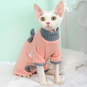 Pet cat clothes Sphinx Hairless cat clothes High elastic four-legged clothes Kitten clothes home