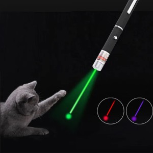 LED Laser Pet Cat Toy  500m Range  Metal Black  Interactive Red Dot Pointer  Safe & Durable  2024