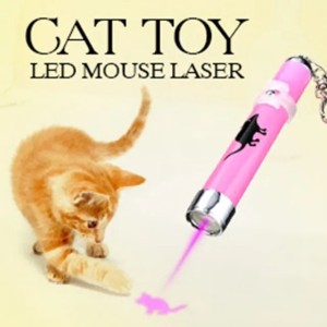 Portable Funny Pet Cat Toys LED Laser Pointer light Pen With Bright Animation Mouse Shadow