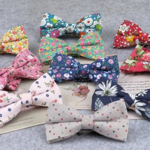 Men Fashion Retro Flower Print Bow Ties For Man Casual School Boys Cats Pattern Neck Wear Bowtie Accessories Butterfly 250917