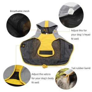 Dog Raincoat Waterproof Polyester Jacket   Breathable  Solid Pattern Pet Apparel for Large Dogs & Cats   2024 Model