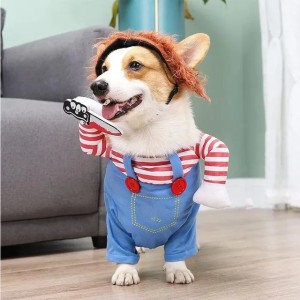Dog Halloween Costumes Funny Creative Pet Costume - Cat Dog Transformation Clothes for Parties, Photoshoots (Navy Blue)